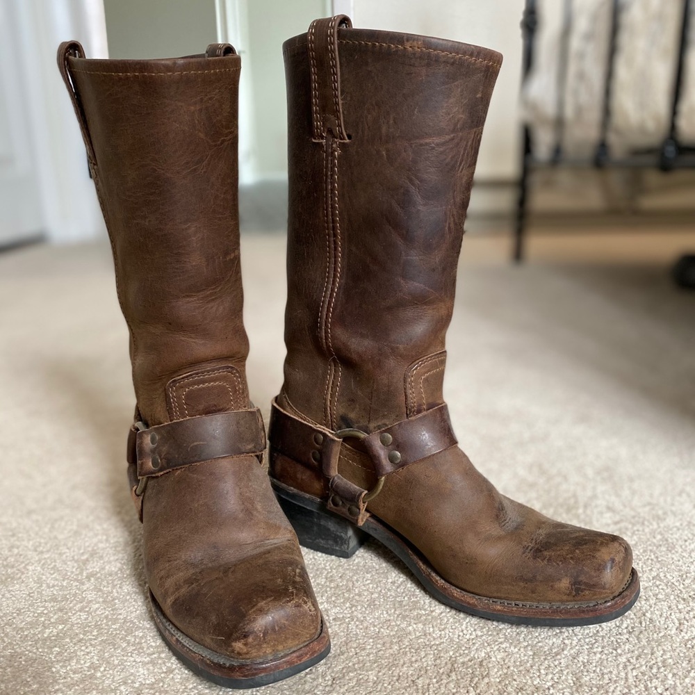 Frye dark brown leather boots